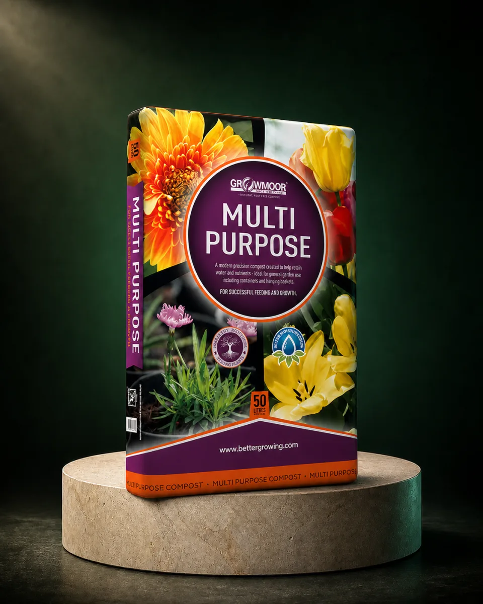 Growmoor Multi Purpose Compost on the Gro Plus limestone platform